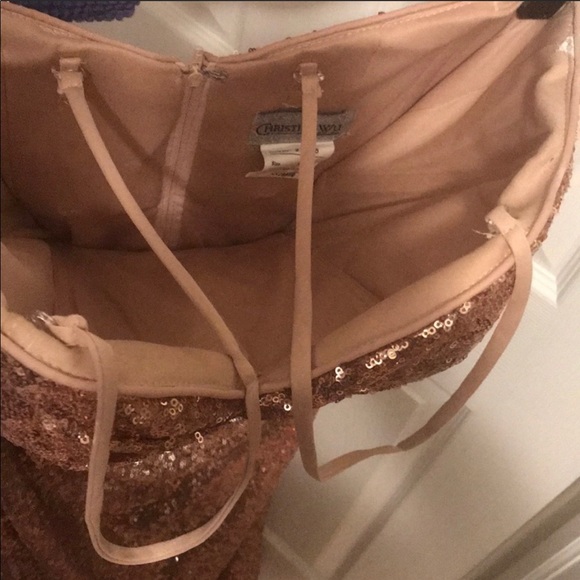 Christina Wu - Rose gold sequin, sweetheart cut - Picture 3 of 4